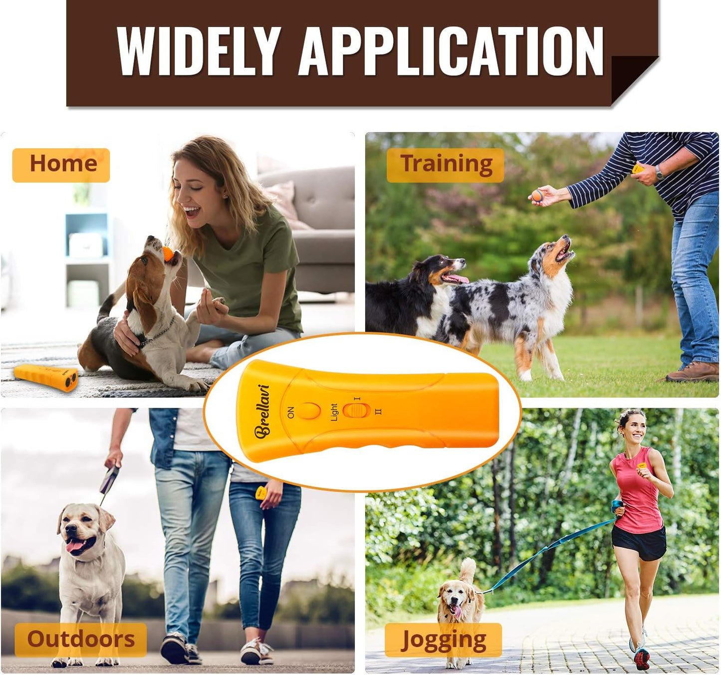 Ultimate Anti-Bark Dog Training Device - Portable Electronic Clicker Trainer for Effective Control During Walks and Aggressive Behavior - Bright Orange Design