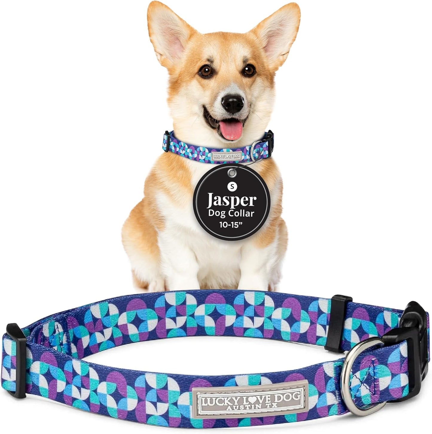 - Adjustable Dog Collar with Easy Click Buckle for Small Dogs, Durable, & Comfortable for Male & Female Dogs, Pet Collar for Puppies & Adult Ones - Jasper, Small